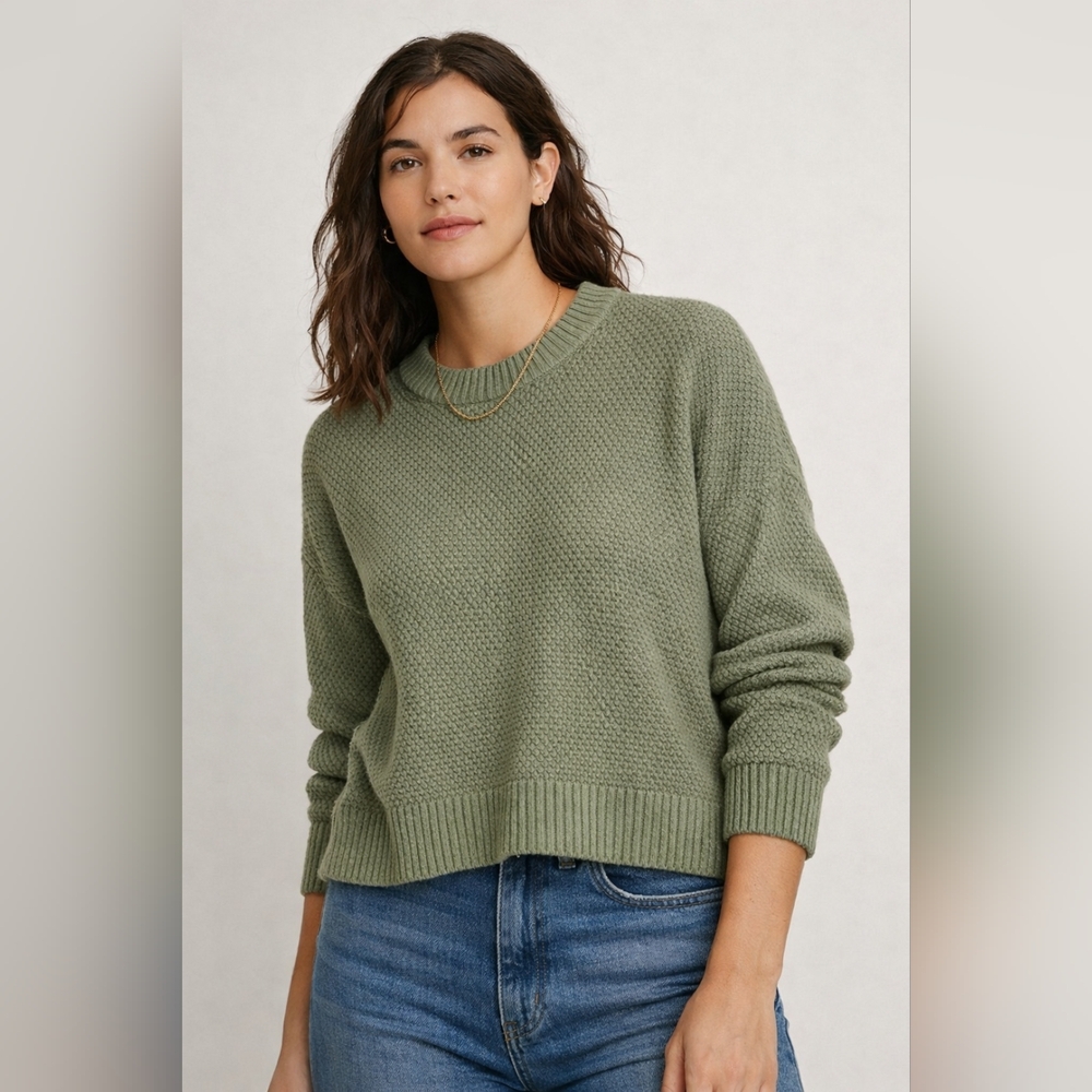 💚 Madewell Pickford Sweater Green Tones Cozy Knit Pullover Women
